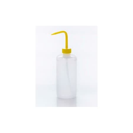 Bel-Art Bel-Art Narrow-Mouth 500ml 16oz Polyethylene Wash Bottles, Yellow PP Cap, 28mm Closure 6Pk 116140500